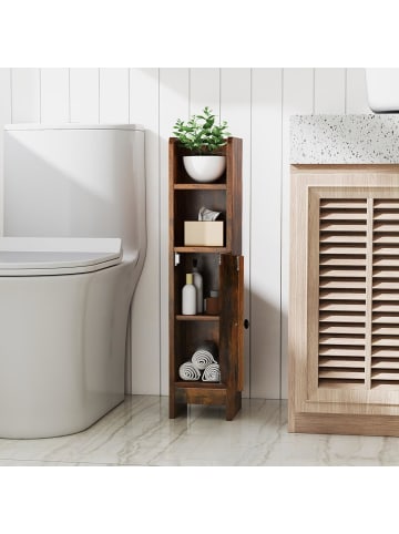 COSTWAY Toilettenschrank in Braun