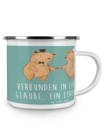 Mr. & Mrs. Panda Pott Kirchliche Trauung Liebe Glaube mit Spruch in Meeresbrise