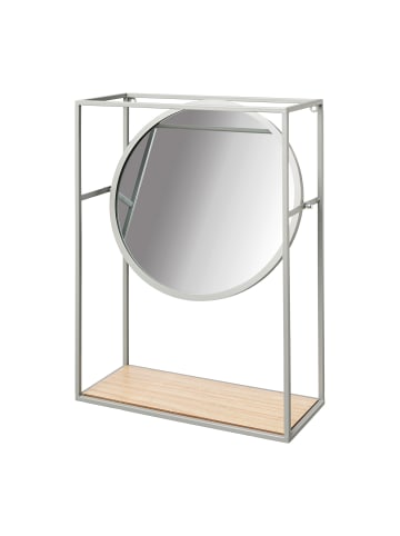 Creativ home Deko-Wandregal mit Spiegel in grau