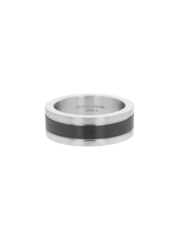 Tom Tailor Ring Edelstahl, IP schwarz in bicolor