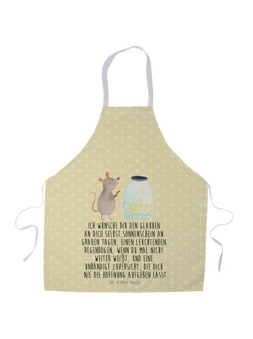 Mr. & Mrs. Panda Schürze Maus Sterne mit Spruch in Gelb Pastell