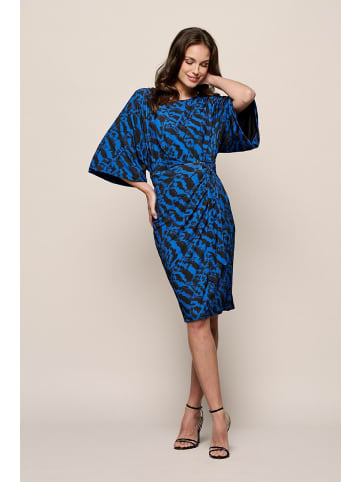 Mart Visser Kleid mit Mailänder Print, Schwarz/Kobalt