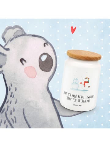 Mr. & Mrs. Panda behälter Einhorn Schneemann mit Spruch in Weiß