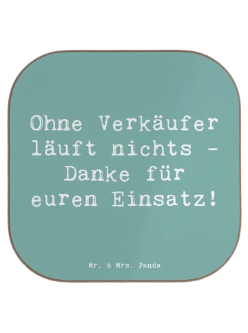Mr. & Mrs. Panda Glas-Untersetzer Spruch Verkäufer Helden mit Sp... in Meeresbrise