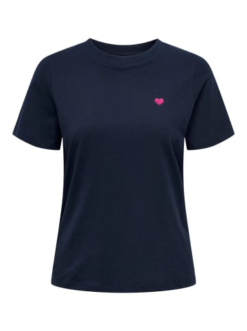 JACQUELINE de YONG T-Shirt 2er-Set Rundhals Kurzarn lockeres Baumwolle Shirt in Dunkelblau-2