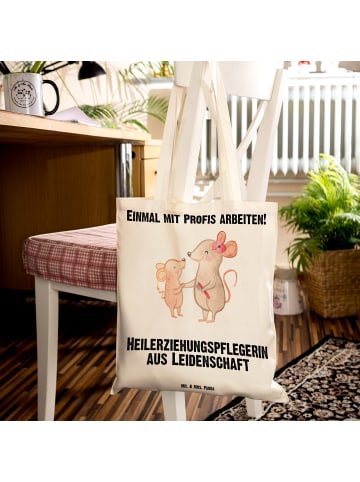 Mr. & Mrs. Panda Tote Bag Heilerziehungspflegerin Leidenschaft m... in Creme