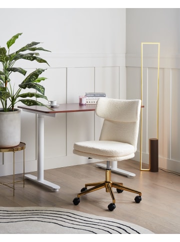Beliani Bürostuhl GRANBY in Weiß/Gold - (W) 58 x (H) 77 x (L) 58 cm