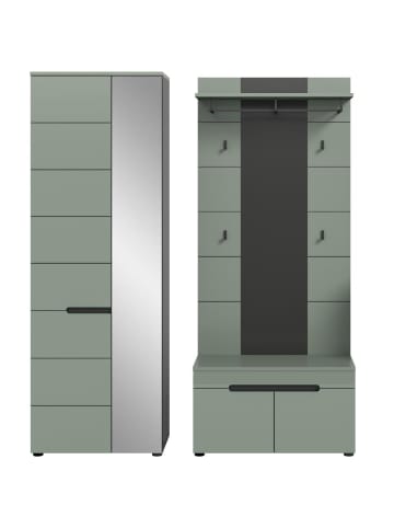 ebuy24 Garderobenmöbel Canu (3-teilig) Staubgrün 160 x 37 cm