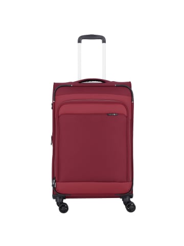 D&N Travel Line 9504 4 Rollen Trolley M 67 cm mit Dehnfalte dark red