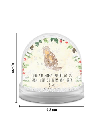 Mr. & Mrs. Panda Schneekugel Weihnachten Otter Kind mit Spruch in Naturpapier
