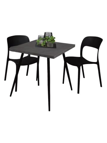 58 aufm Kessel BISTROTISCH Ekaterina 70x70x75 schwarz matt/graphit