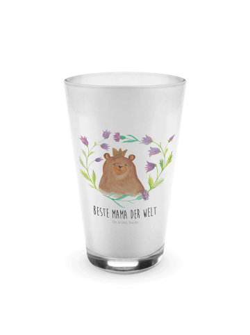 Mr. & Mrs. Panda Wasserglas Bär Königin mit Spruch in Transparent