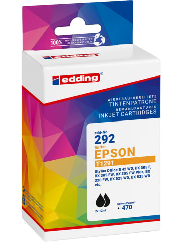 edding Tintenpatrone ersetzt Epson T1291 black Doppelpack