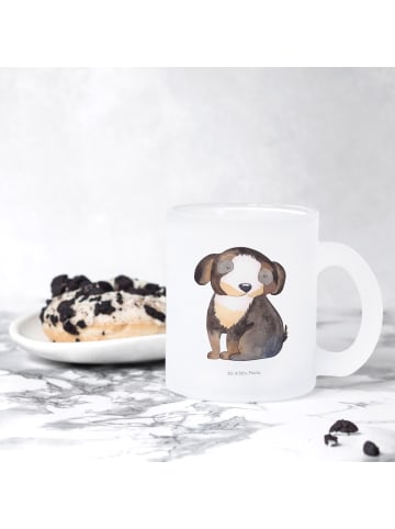 Mr. & Mrs. Panda Teetasse aus Glas Hund Entspannen ohne Spruch in Transparent