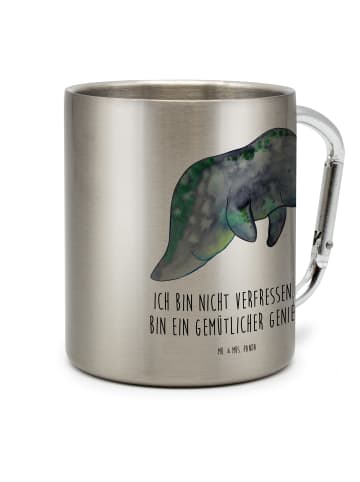 Mr. & Mrs. Panda Thermo Kaffeebecher Seekuh Chillen mit Spruch in Silber