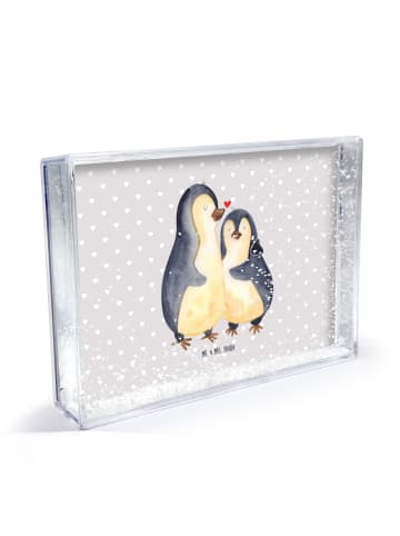 Mr. & Mrs. Panda Bilderrahmen Pinguine Einschlafen ohne Spruch in Grau Pastell