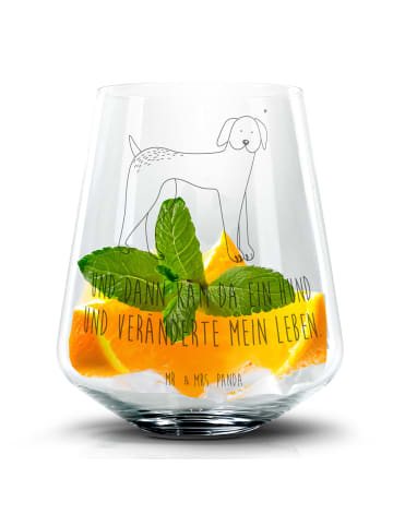 Mr. & Mrs. Panda Blümchentailglas Hund Dogge mit Spruch in Transparent