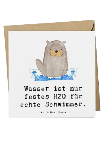 Mr. & Mrs. Panda Klappkarte Schwimmen Abenteuer mit Spruch in Weiß