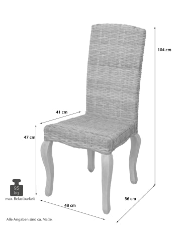 möbel-direkt Rattanstuhl 2er-Set Helge in grau