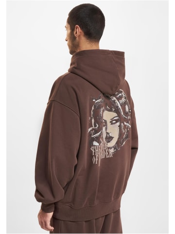 DEF DEF Kapuzenpullover in chocolate brown washed