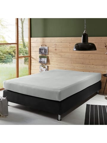 Erwin Müller Single-Jersey Boxspring-Spannbettlaken Murnau in silber