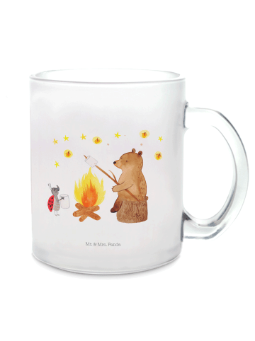 Mr. & Mrs. Panda glastasse Bär & Marienkäfer Lagerfeuer ohne Spruch in Transparent