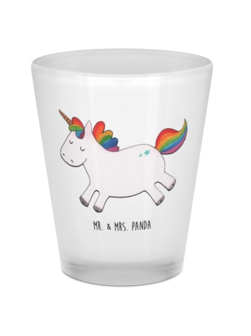 Mr. & Mrs. Panda Schnapsglas Einhorn Happy ohne Spruch in Transparent