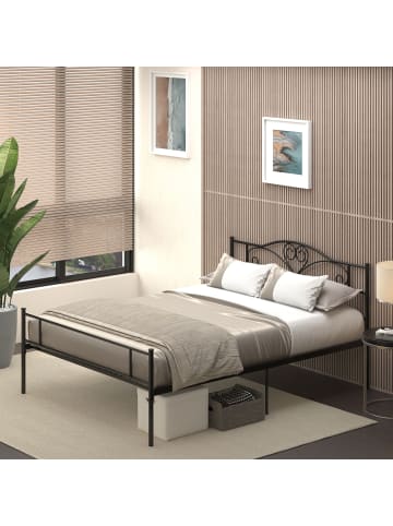 HOMCOM Bettgestell-211L x 145B x 108H cm-Schwarz