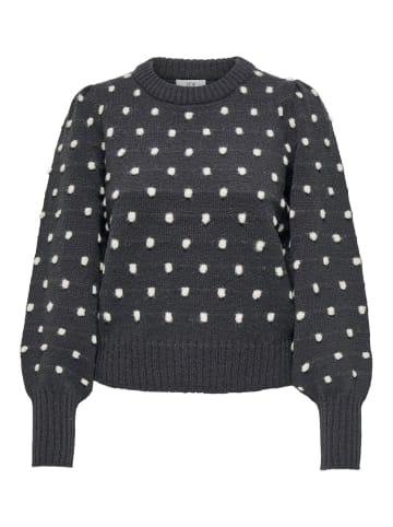 JACQUELINE de YONG Strickpullover Puffärmel Lange Bündchen Regulär in Dunkelgrau