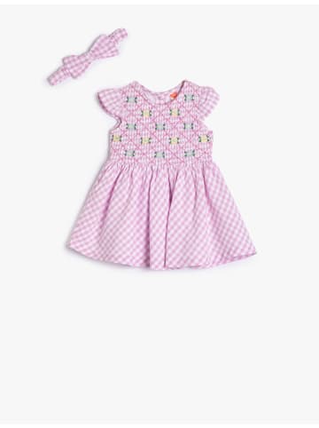 KOTON Kleid in Lila Karomuster