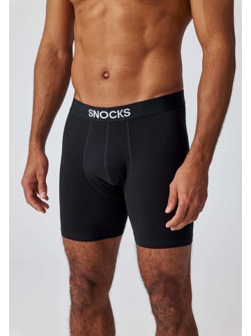 SNOCKS Lange Boxershorts in Mix (Schwarz/Grau/Dunkelblau)