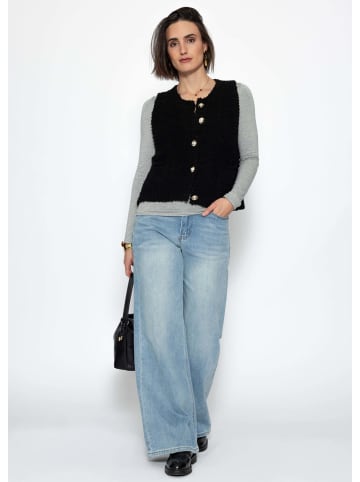 SASSYCLASSY Langarmshirt mit Ausschnitt in Grau