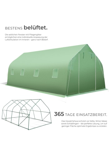 tectake Foliengewächshaus, Maße 600 x 300 x 205 cm, 27 m³, mit Zeltform
