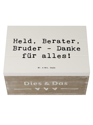 Mr. & Mrs. Panda Box Spruch Held Bruder mit Spruch in Weiß