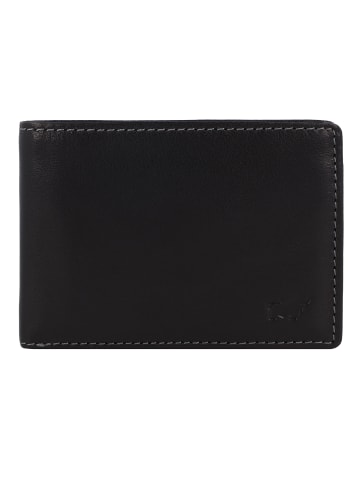 Braun Büffel Arezzo Geldbörse RFID Schutz Leder 10.5 cm in schwarz