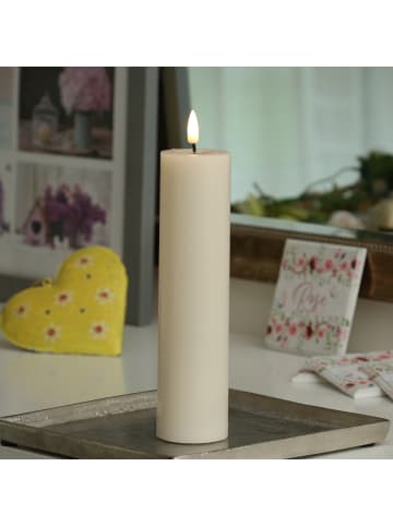 Deluxe Homeart LED Kerze MIA Echtwachs in creme - H: 20cm