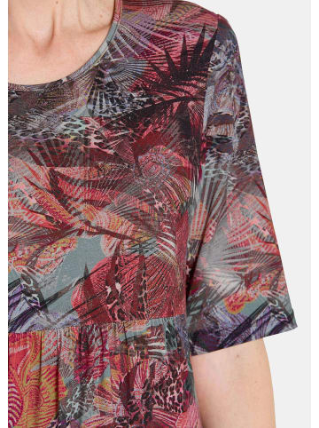 GOLDNER Kurzgröße:  Florales Druckkleid mit Rundhals in bunt / gemustert