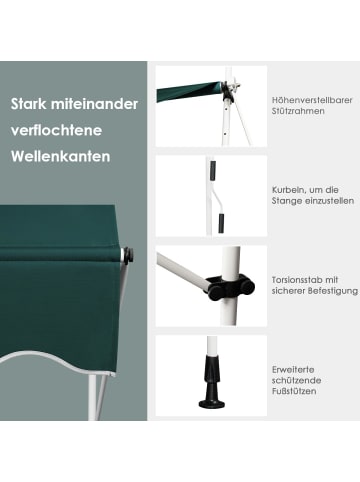 COSTWAY Klemmmarkise 150 cm in Grün
