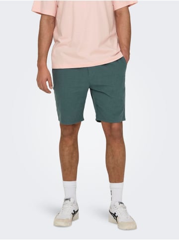 Only&Sons Leichte Stoff Shorts Bermuda Hose ONSLINUS in Grün-3