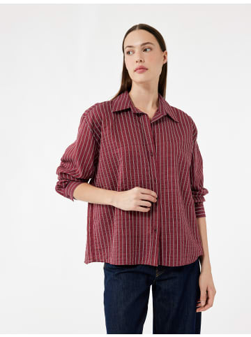 KOTON SHIRTS LS in Bordo Gestreift
