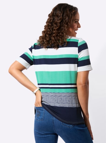 WITT WEIDEN Kurzarm-Shirt in blaugrün-marine-bedruckt