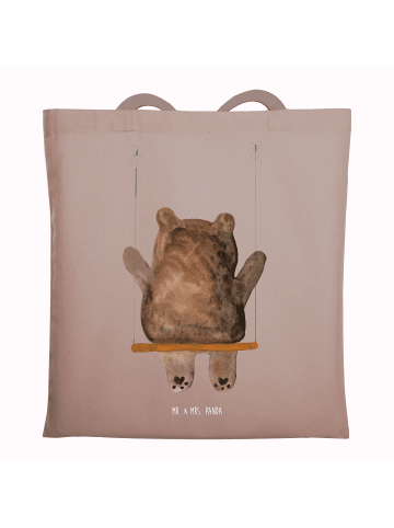 Mr. & Mrs. Panda Tote Bag Bär Schaukel ohne Spruch in Braun Pastell