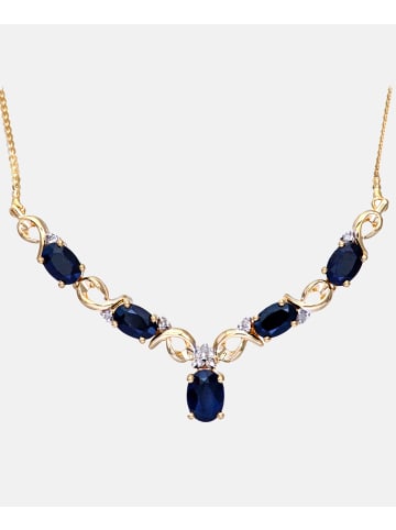 Diamant L'éternel Halskette aus 375 Gelbgold mit Diamant mit Saphir