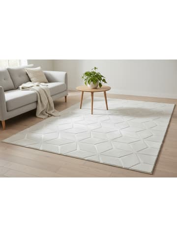 Vivorum Wohnzimmer Teppich – Kurzflorteppich Calma 225 in Weiß
