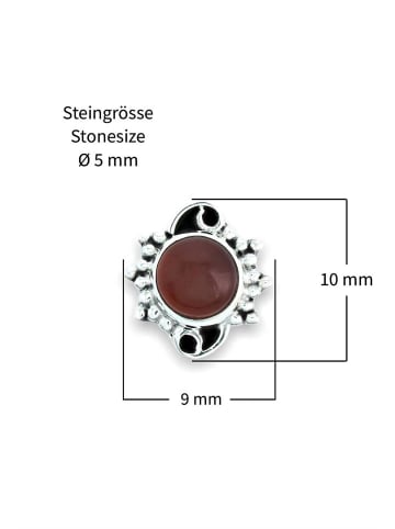 mantraroma 925er Silber - Ohrstecker (L) 10 x (B) 9 mm mit Karneol