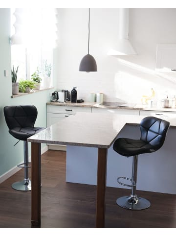 Beliani 2er-Set Drehhocker VALETTA in Schwarz/Silber