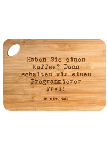 Mr. & Mrs. Panda Hackbrett Spruch Programmierer Kaffeezeit mit S... in Braun