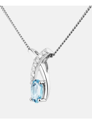 Diamant L'éternel Halskette aus 375 Weißgold mit 0.52 Karat Diamant mit Topas