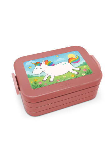 Mr. & Mrs. Panda Bento Box Einhorn Happy Design ohne Spruch in Rot Pastell