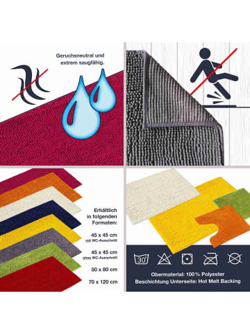 WohnDirect Badematte mit WC Ausschnitt PARIS in Beere